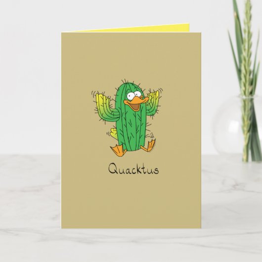 Quacktus - Duck Cactus Pun Wenskaart Kaart (Voorkant)