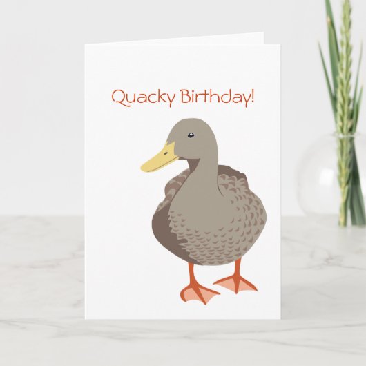 Quacky Birthday Wenskaart Kaart (Voorkant)