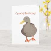 Quacky Birthday Wenskaart Kaart (Gele Bloem)