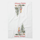 Quacky Feestdagen feestelijke Schattigee eend Theedoek (Verticaal)