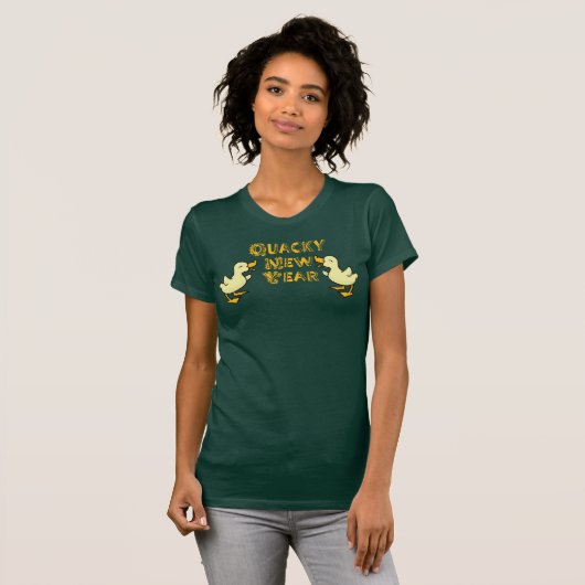 Quacky Nieuwjaar Gele eenden T-shirt (Voorkant volledig)