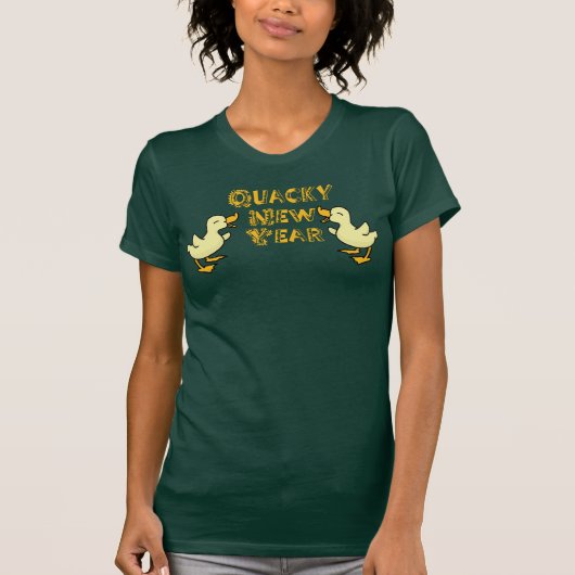 Quacky Nieuwjaar Gele eenden T-shirt (Voorkant)