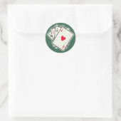 Quad Aces: Alle 4 Lucky Ace-Kaarten Ronde Sticker (Tas)