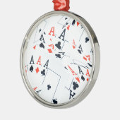 Quad Aces Poker Cards Pattern Metalen Ornament (Links)