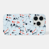 Quad Aces Pokerkaarten Patroon, iPhone Hoesje (Achterkant horizontaal)