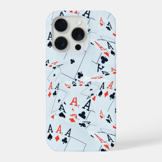 Quad Aces Pokerkaarten Patroon, iPhone Hoesje (Achterkant)