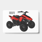 Quad ATV-cartoonillustratie Badge (Achterkant)