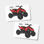 Quad ATV-cartoonillustratie Badge (Voor- en achterkant)