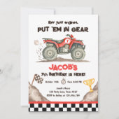 Quad ATV Dirt Track Off Road Racing Boy Birthday Kaart (Voorkant)