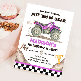 Quad ATV Dirt Track Off Road Racing Girl Birthday Kaart