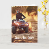 Quad ATV Off-Road Voertuig Verjaardag schoonzoon Kaart (Gele Bloem)