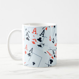 Quad Azen Pokerkaarten Patroon, Koffiemok