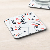 Quad Azen Pokerkaarten Patroon, Onderzetter (Linkerzijde)