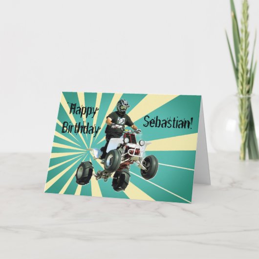 Quad Bike/ATV Birthday Kaart (Voorkant)