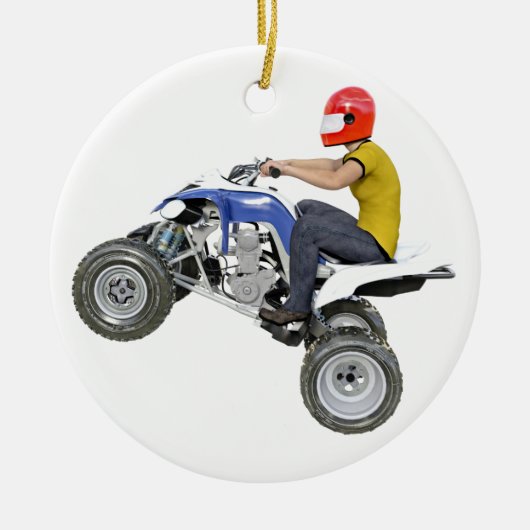 Quad Bike ATV in Side Profile Keramisch Ornament (Voorkant)