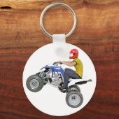 Quad Bike ATV in Side Profile Sleutelhanger (Voorkant)