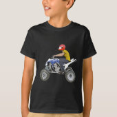 Quad Bike ATV in zijprofiel Riding met 4 omlaag T-shirt (Voorkant)