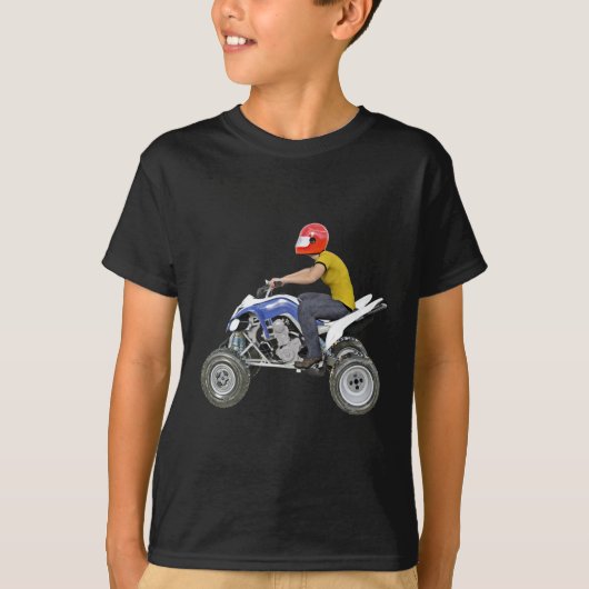 Quad Bike ATV in zijprofiel Riding met 4 omlaag T-shirt (Voorkant)