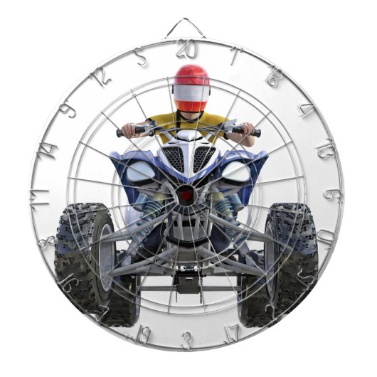 Quad Bike ATV Popping a Wheelie to Front Dartbord (Voorkant)