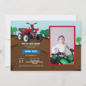 Quad Bike Birthday Invitation Riding Mud Fun Foto Kaart (Voorkant)