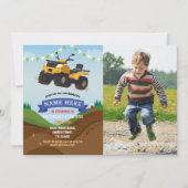 Quad Bike Birthday Invitation Riding Mud Fun Foto Kaart (Voorkant)