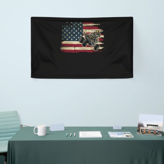 Quad Biker America Flag Gift Biking Riding Offroad Spandoek (Beurs)