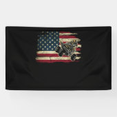 Quad Biker America Flag Gift Biking Riding Offroad Spandoek (Horizontaal)