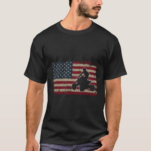 Quad Biker America Flag I Atv Four Wheeler Quad Bi T-shirt (Voorkant)