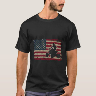 Quad Biker Amerika Vlag Gift I ATV Vier Wieler QU T-shirt