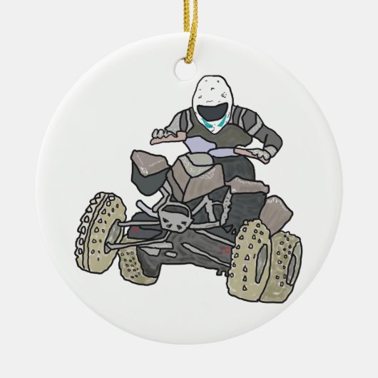 Quad Biking Keramisch Ornament (Voorkant)