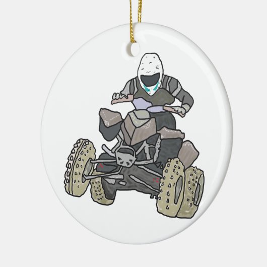 Quad Biking Keramisch Ornament (Links)