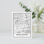 Quad Cities-kaart Briefkaart (Staand voorkant)