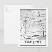 Quad Cities-kaart Briefkaart (Voorkant / Achterkant)