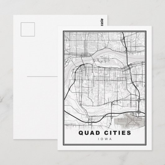 Quad Cities-kaart Briefkaart (Voorkant / Achterkant)