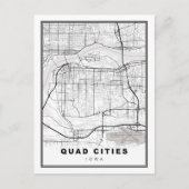 Quad Cities-kaart Briefkaart (Voorkant)