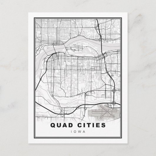 Quad Cities-kaart Briefkaart (Voorkant)