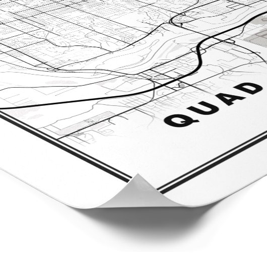 Quad Cities-kaart Poster (Hoek)