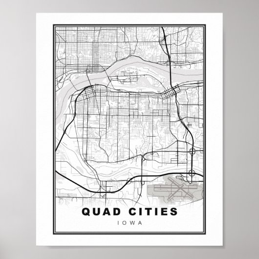 Quad Cities-kaart Poster (Voorkant)