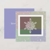 Quad Color Snowflakes Invitation Kaart (Voorkant / Achterkant)