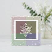 Quad Color Snowflakes Invitation Kaart (Staand voorkant)