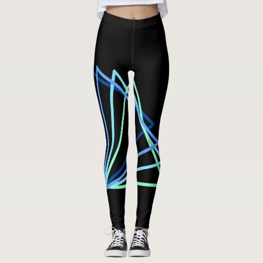 Quad-driehoek Aqua-Leggings Leggings (Voorkant)