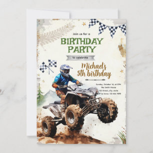 Quad fiets verjaardagsfeest uitnodiging
