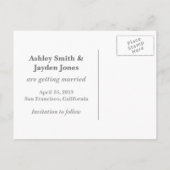 Quad Misty Grey Save the Date Briefkaart (Achterkant)