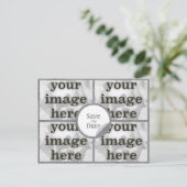 Quad Misty Grey Save the Date Briefkaart (Staand voorkant)