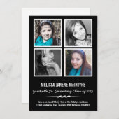 Quad Photo Four Squares Afstuderen Black and White Kaart (Voorkant / Achterkant)