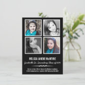 Quad Photo Four Squares Afstuderen Black and White Kaart (Staand voorkant)