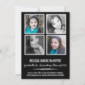 Quad Photo Four Squares Afstuderen Black and White Kaart (Voorkant)