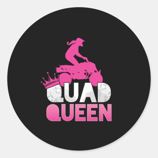 Quad Queen ATV Rider Girl mama Offroad Gift Ronde Sticker (Voorkant)