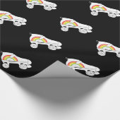 quad-schaats regenboog cadeaupapier (Hoek)