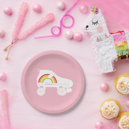 quad-schaats regenboog papieren bordje (Feest)